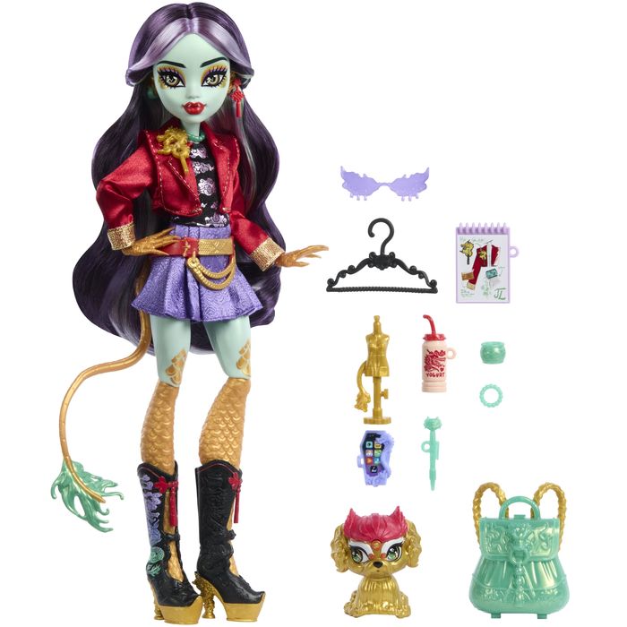 Monster High. HYV58 Jinafire Long + zwierzątko. Monster High