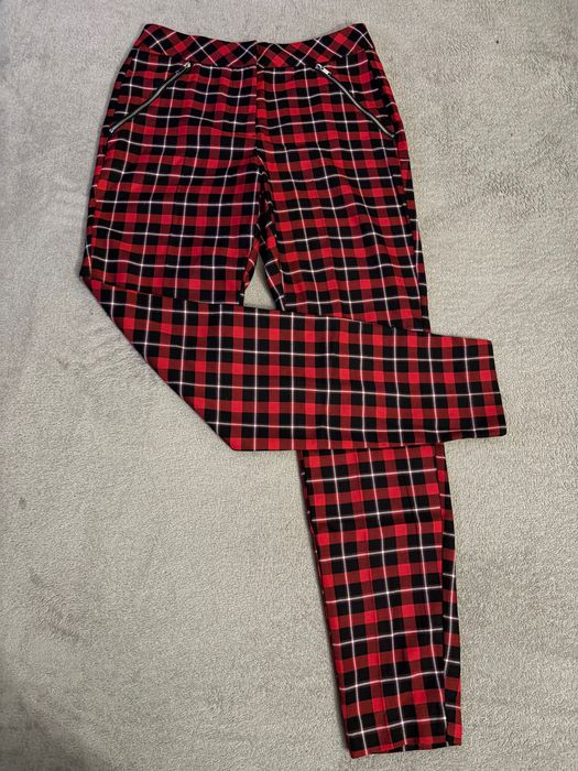 Nowe spodnie w kratkę czerwoną mohito punk goth alternative XS/XXS