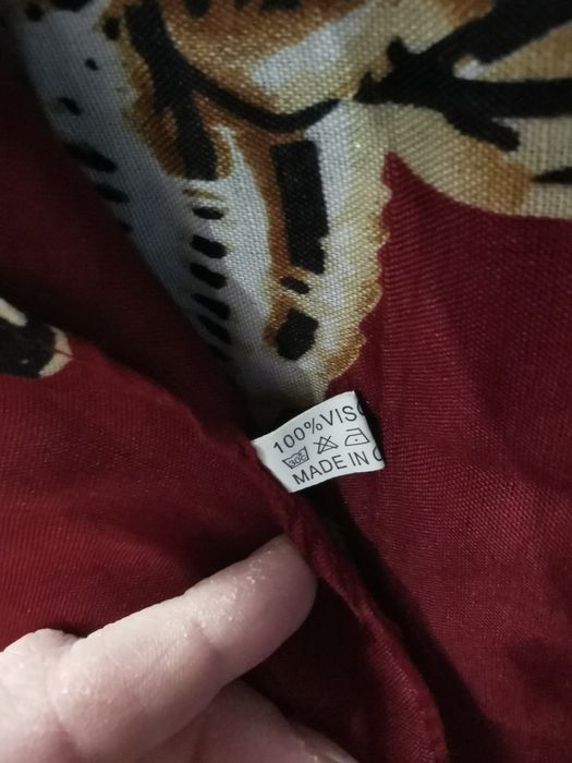 Chusta szal panterka bordowa wiskoza