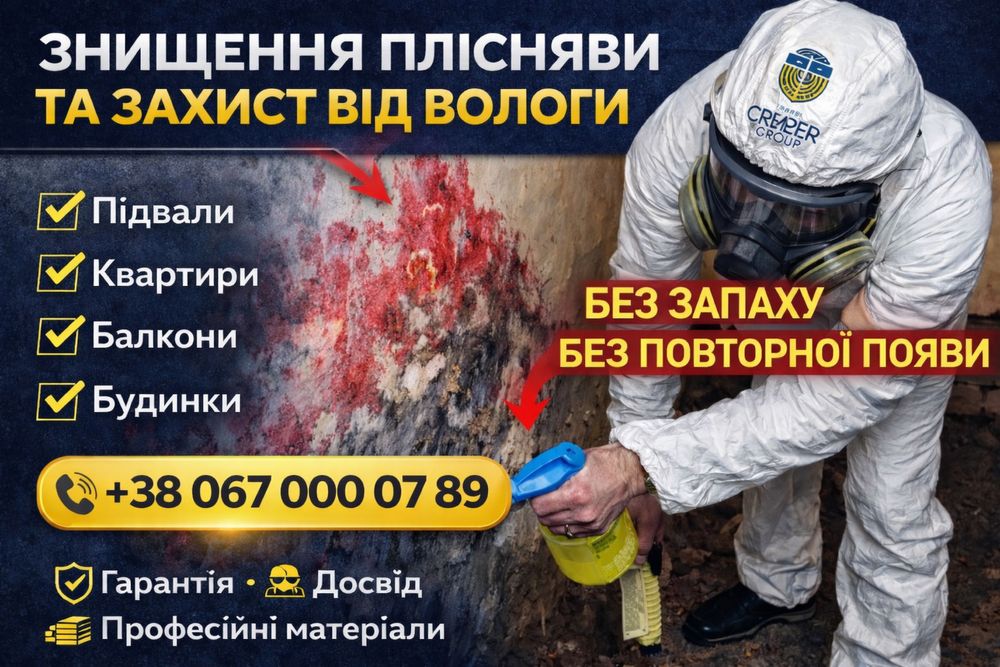 Гідроізоляція підвалів Без розкопування Усунення грибка та плісняви