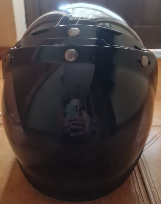 Viseira estilo bolha com adaptador estilo café Racer