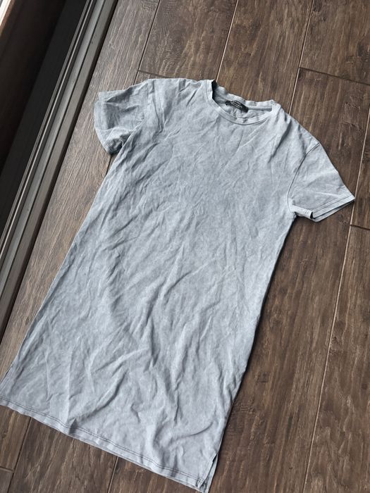Bershka długa bluzka szara czarna lato summer top Xs