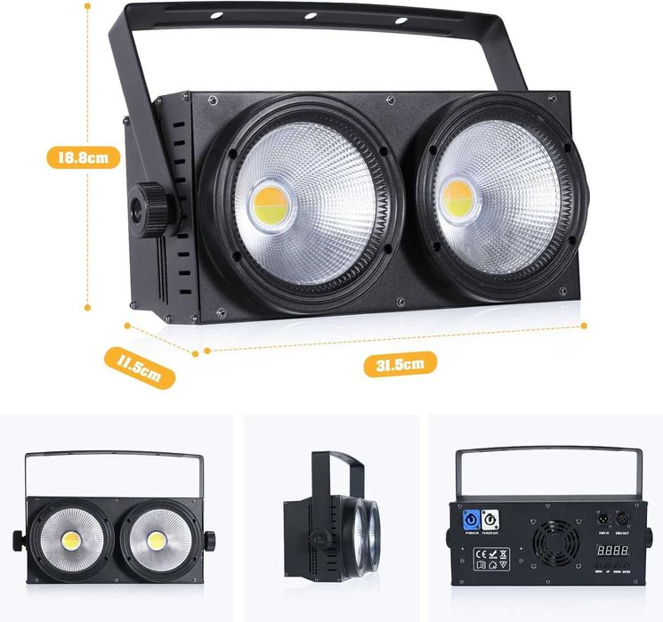 200W COB LED Stage Par Lights 2 w 1, chłodne i ciepłe UKING zq01496
