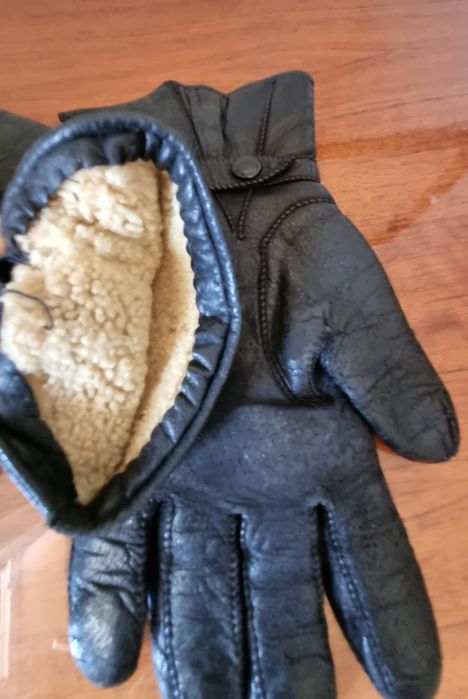 Luvas vintage, em pele genuína