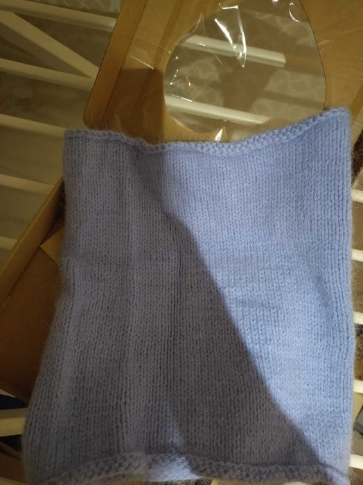 100% kaszmir.delikatny komin blue