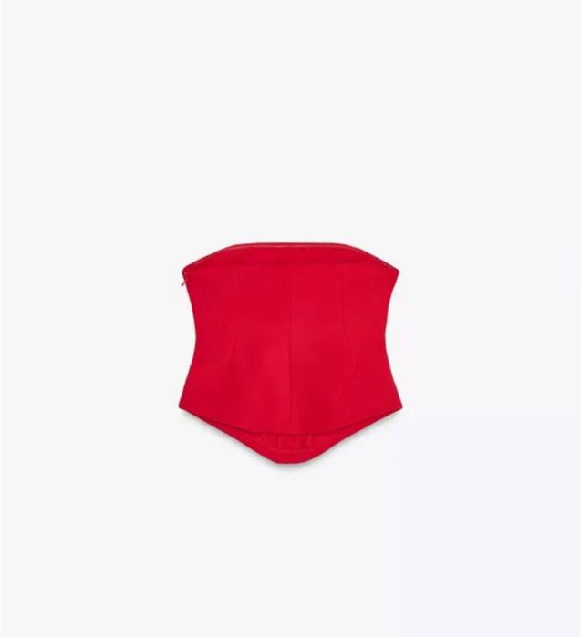 Червоний топ корсет zara