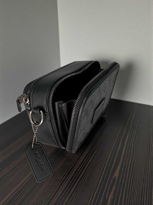 Мужская сумка Coach, кожаная сумка Коуч, оплата на почте