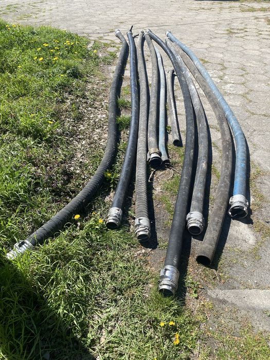 Wąż, węże do cysterny kilka sztuk w róznym stanie