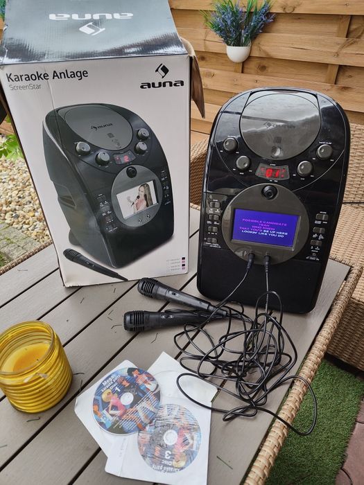 Głośnik karaoke odtwarzacz USB 2 mikrofony