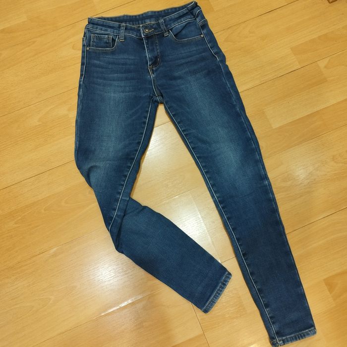 Джинсы скинни стрейч на флисе теплые зимние, размер S-M