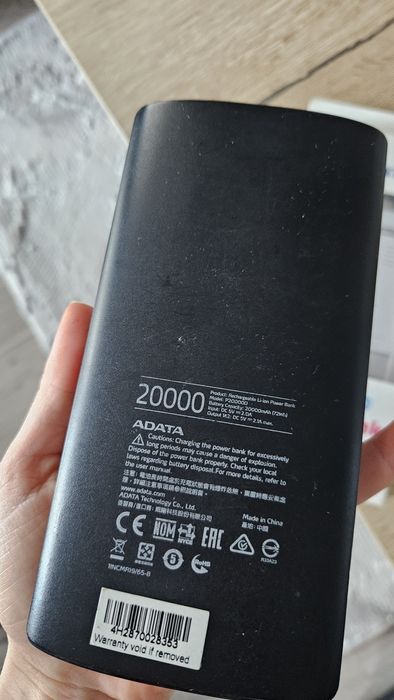 Powerbank przenośna ładowarka bateria power bank 20000 mah adata mocna