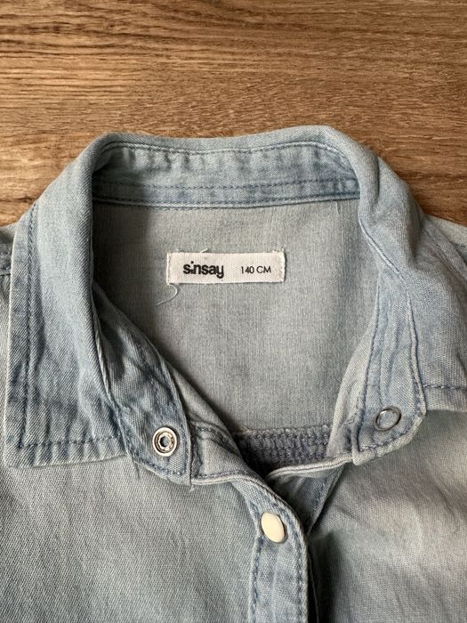 Sinsay koszula jeansowa 140 jeans koszulka bluza