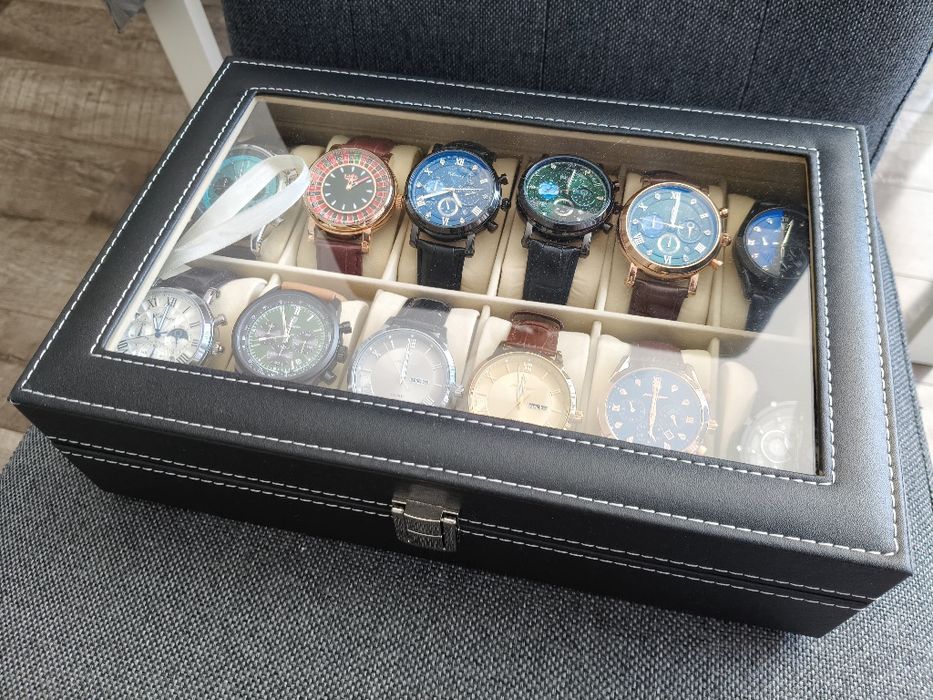Zegarki x12 + Szkatułka Zadbane Męskie Zegarki Lige Poedagar Megir