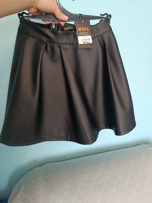 Спідниця- шорти з матової шкіри