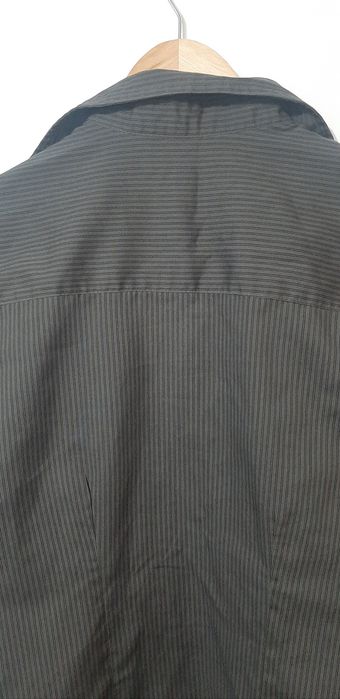 Męska szara siwa koszula w delikatne paski slim fit smog