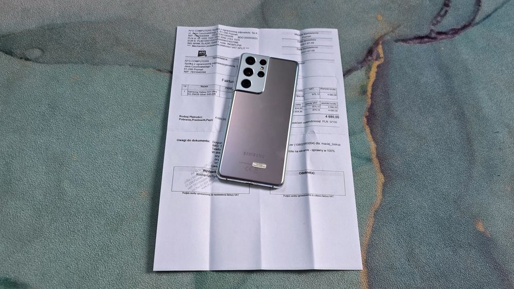 Samsung S21 Ultra 256 GB Phantom Silver stan idealny, super okazja!!