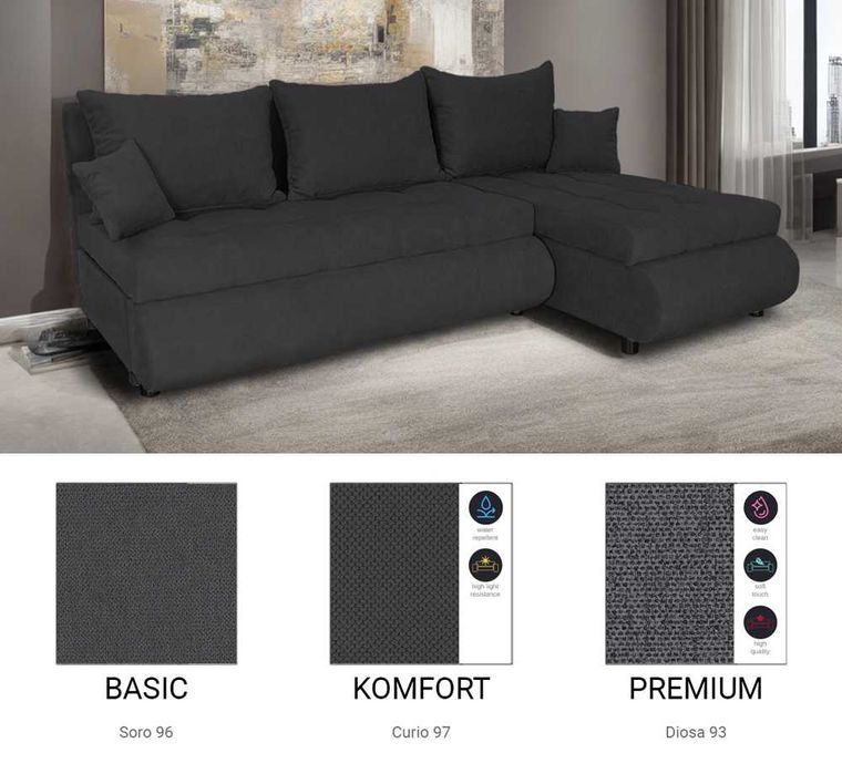 Narożnik z funkcją spania Nela / Różne kolory / Raty / SZYBKA DOSTAWA!