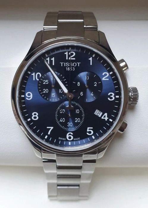 Zegarek TISSOT Chrono XL Classic 45mm | Niebieska Tarcza |  Nowy z pudełkiem