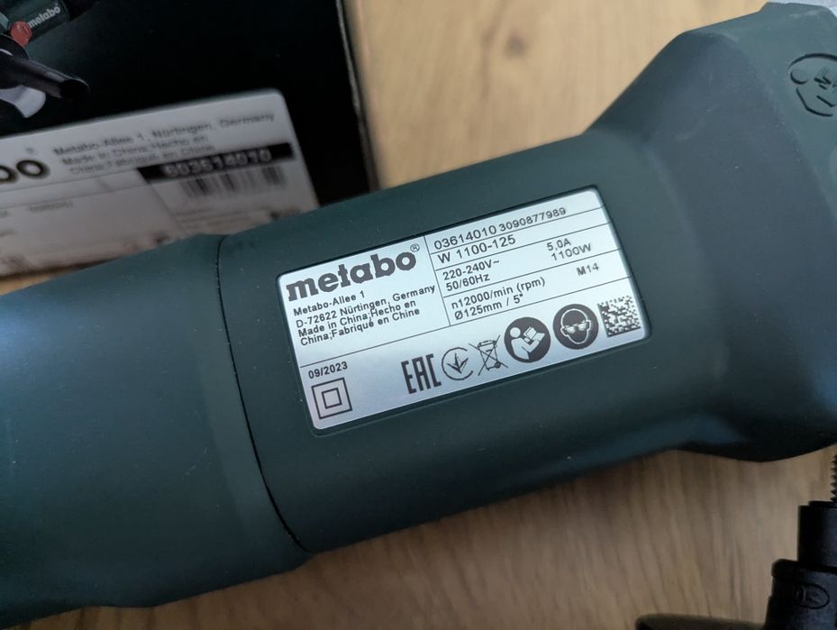 Углова шліфувальна машина Metabo W 1100-125 Нові Болгарка (603614010)