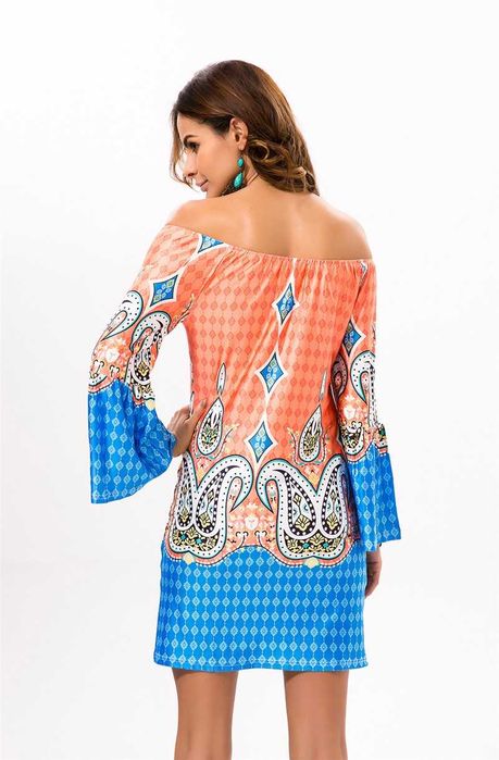 Kolorowa sukienka tunika Boho retro Rozmiar S / M 36/38 nowa