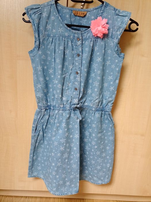 Sukienka z miękkiego jeansu r.140