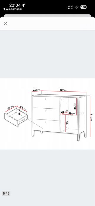 Komoda z szufladami SNUGLY