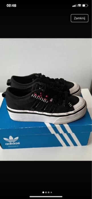 Adidas 5nizza 36 22,5 czarno biale