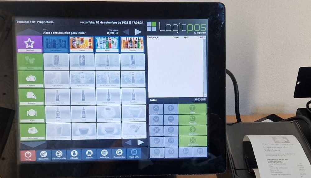 POS monitor Tátil + impressora térmica 80mm + Gaveta dinheiro