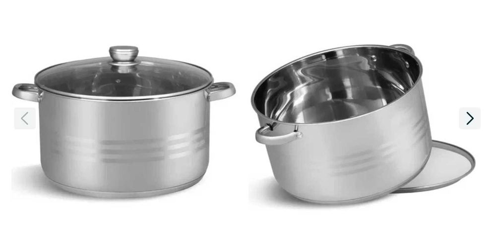 stalowy Duży garnek z pokrywką 15.2 L indukcja gaz 32 cm