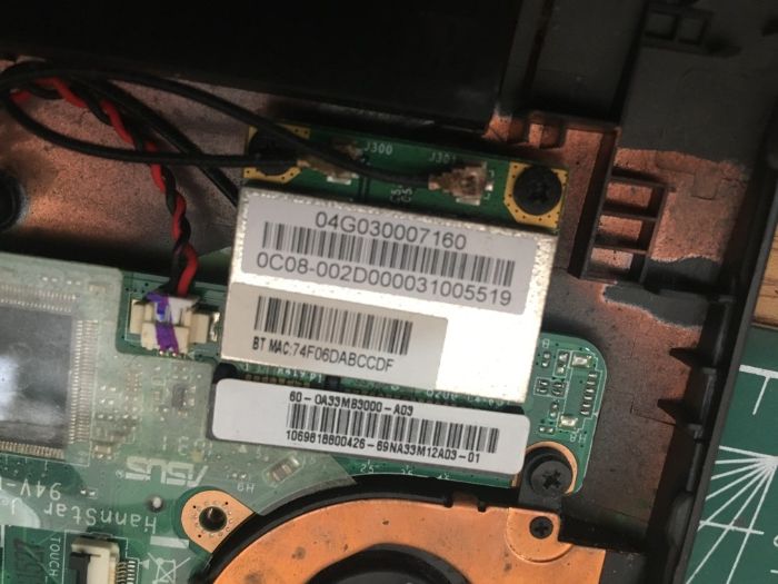 Peças Portátil ASUS Eee PC 1015 - ecrã-bat-dissipador-colunas-wifi-et