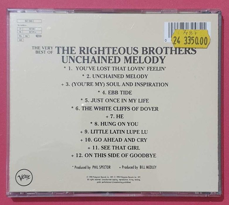 CD - The Very Best of The Righteous Brothers Unchained Melody