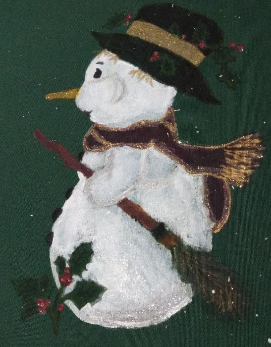 Hand-painted tablecloth