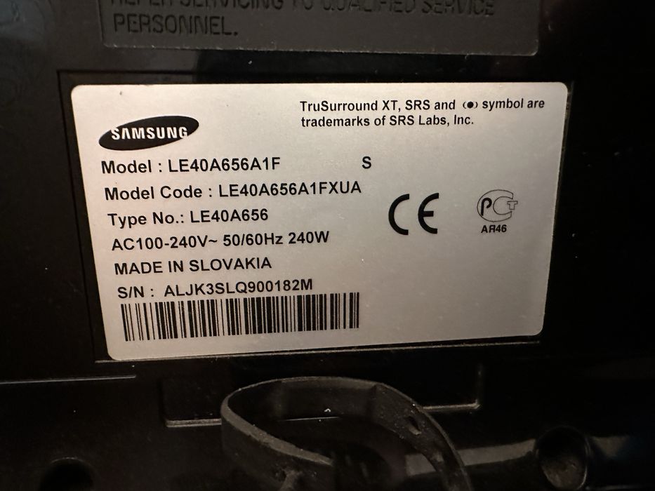 Телевізор samsung LE40A656A1F синя полоска