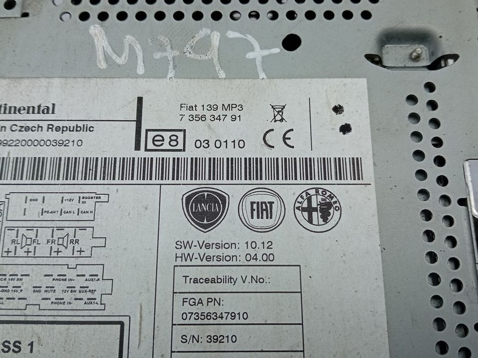 Rádio / auto-rádio FIAT Panda (312_, 319_)