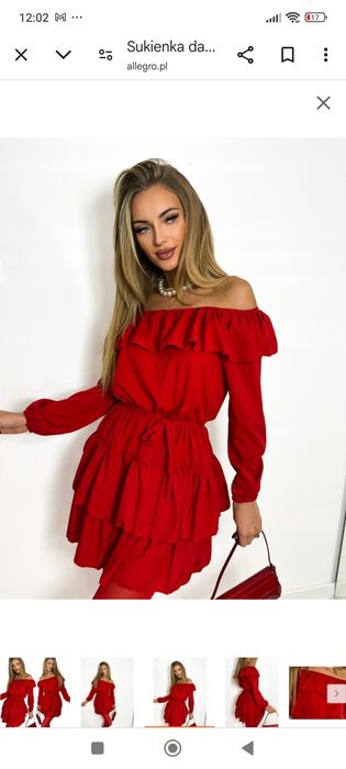 Czerwona sukienka hiszpanka S/M, 36, 38