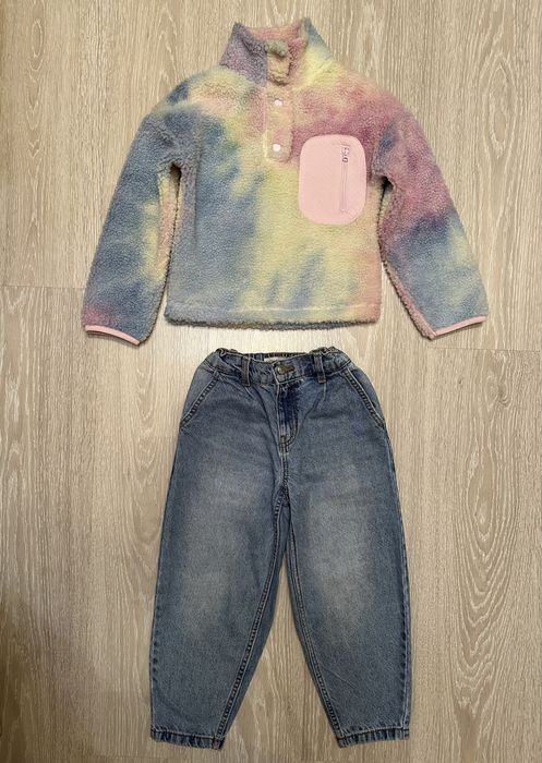 ‼️ кофта Primark 128 7 8 тедді шерпа фліс плюш джинси бермуди палаццо