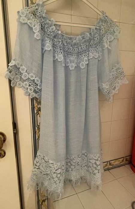 Túnica / Vestido de cor azul clara, marca Made in Italy