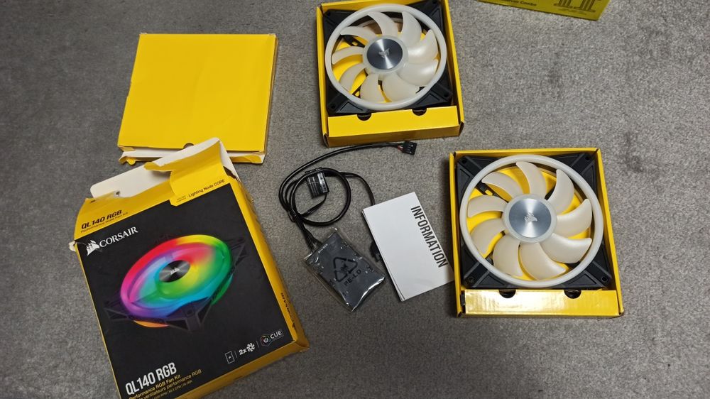 Corsair ql140 dwupak nowe +kontroler