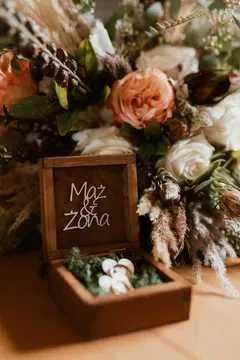 Komplet Skrzynka na Koperty Ślubne + Szkatułka na Obrączki Dąb 4