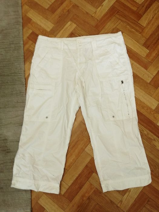 Spodnie białe 3/4 bawełna