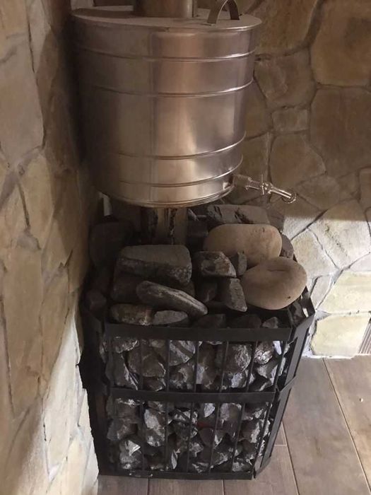 Tunelowy uniwersalny piec do sauny opalany drewnem  do 26 m3 korpus8mm