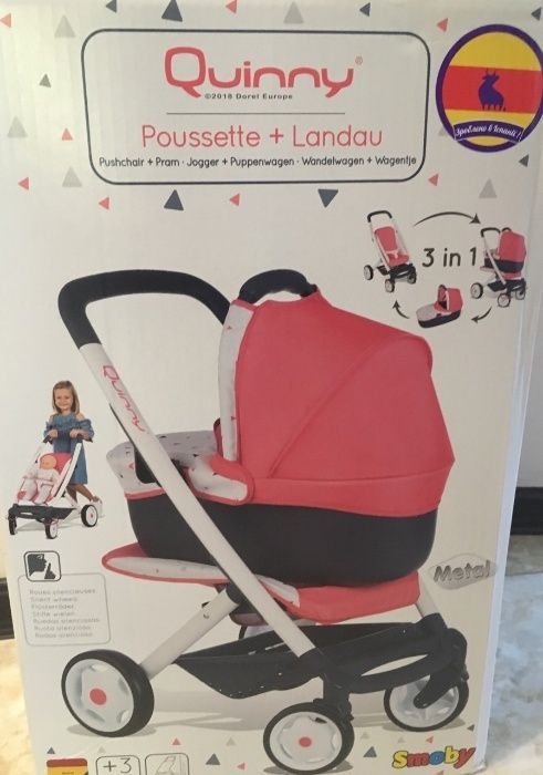 Коляска візок для куклы 3 в 1 Maxi-Cosi Quinny Smoby 253198