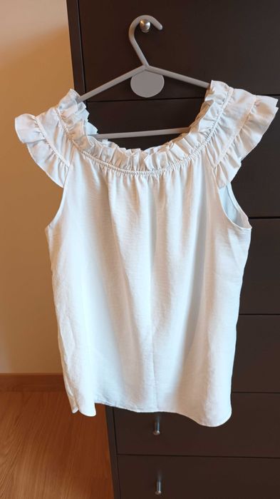 Blusa de manga curta em branco