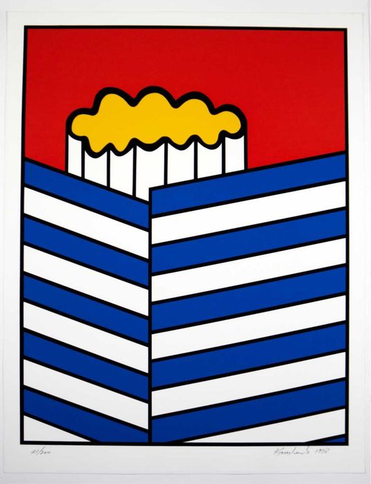 Serigrafia de Nicholas Krushenick Iron Street 1978 Pop Art 85 x 66 cm