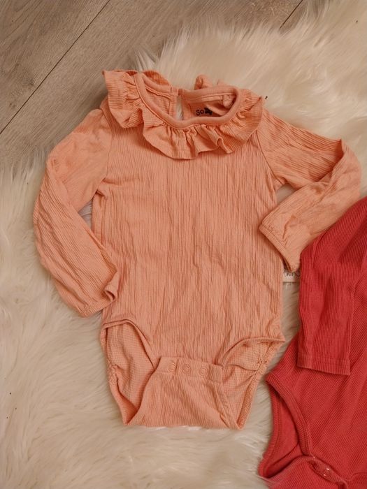 Zestaw body długi rękaw z kołnierzykiem prążkowane