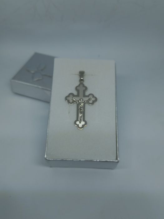 Srebena wisiorek krzyżyk,  próba 925