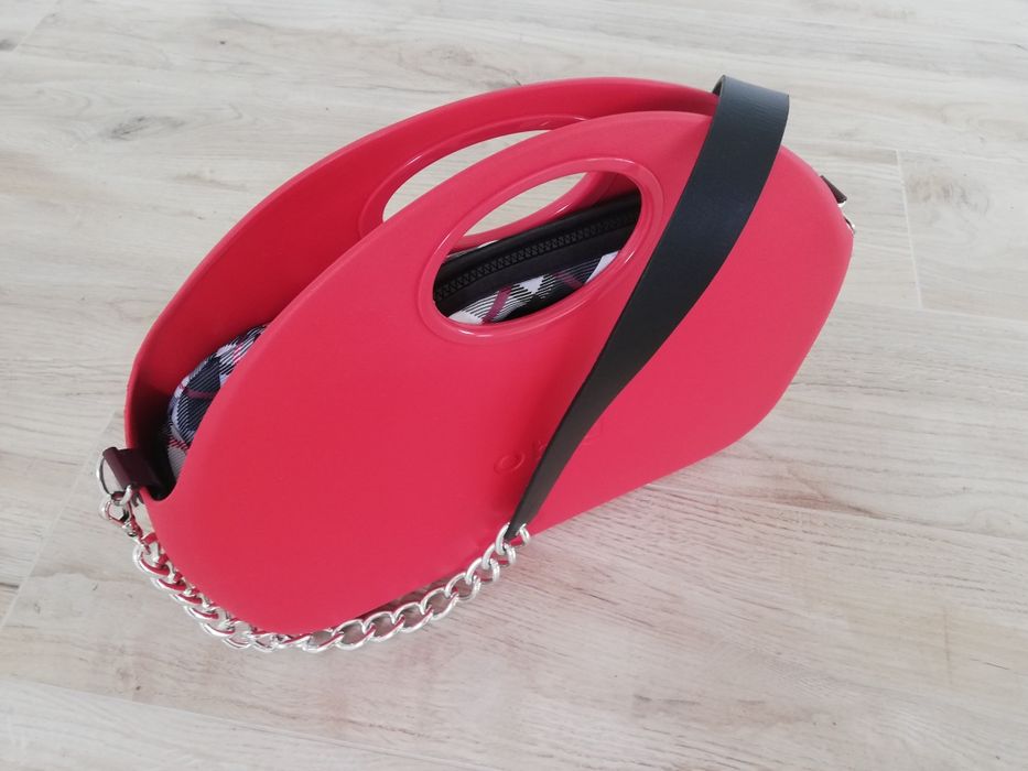 Trebka O bag Obag Moon duży Rosso pasek skóra oryginał organizer