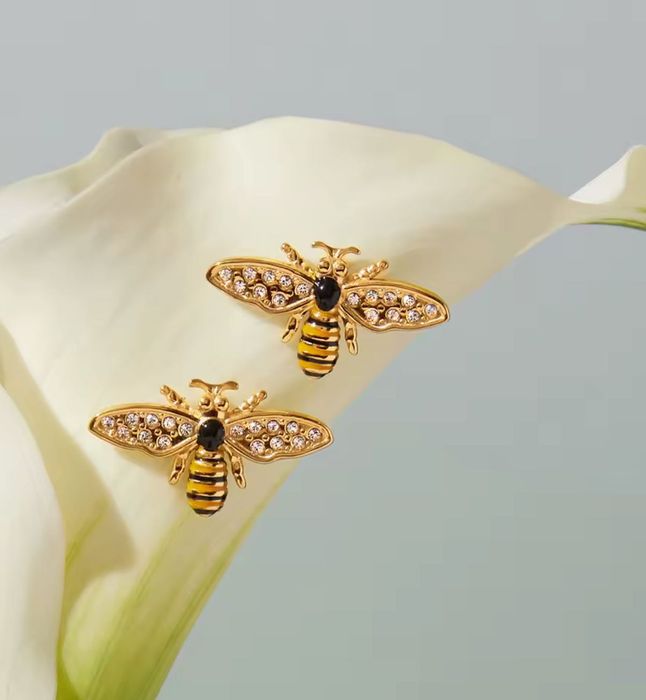 kolczyki pszczółki pszczoła Sztyfty Zezu jewelry owad