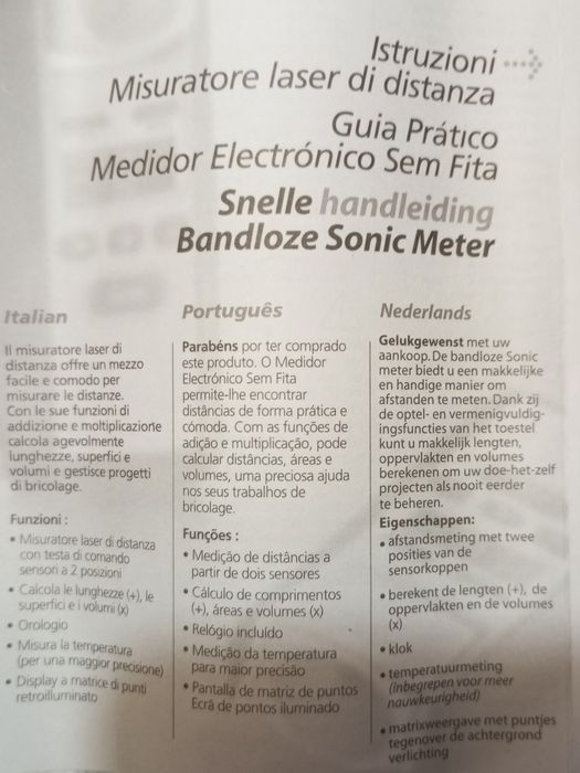 Medidor de distância eletrónico sem fita