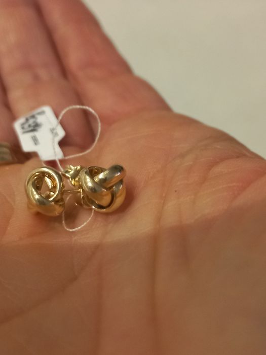 Złote kolczyki błyszczące kule 585/1,63g